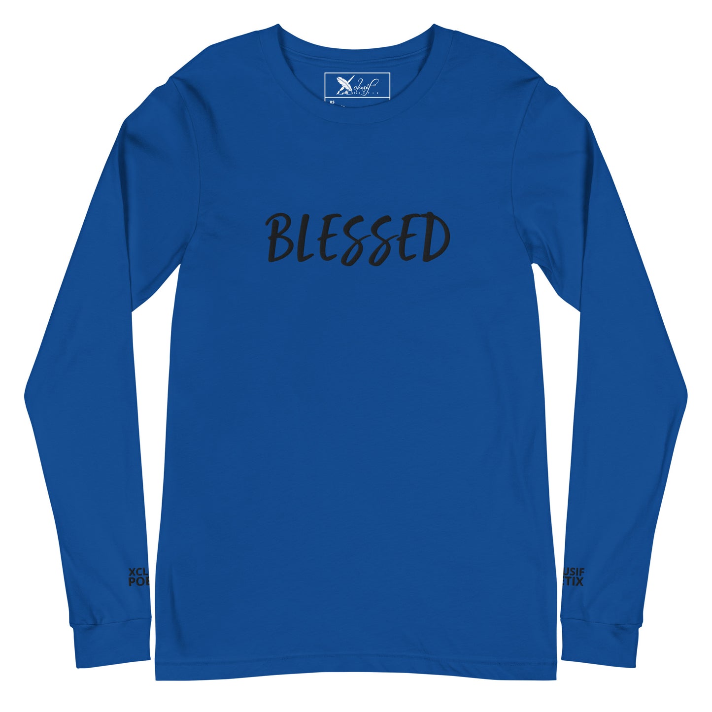 BLESSED BY XCLUSIF POETIX EMBROIDERY Unisex Long Sleeve Tee