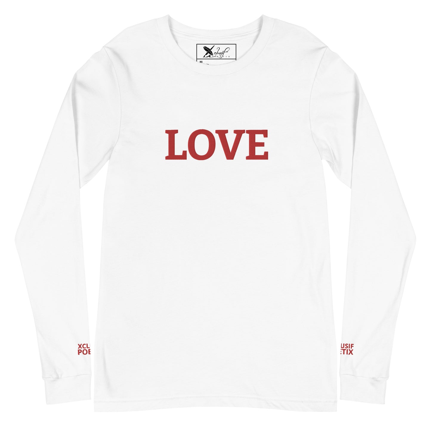 LOVE BY XCLUSIF POETIX Embroidery Unisex Long Sleeve Tee