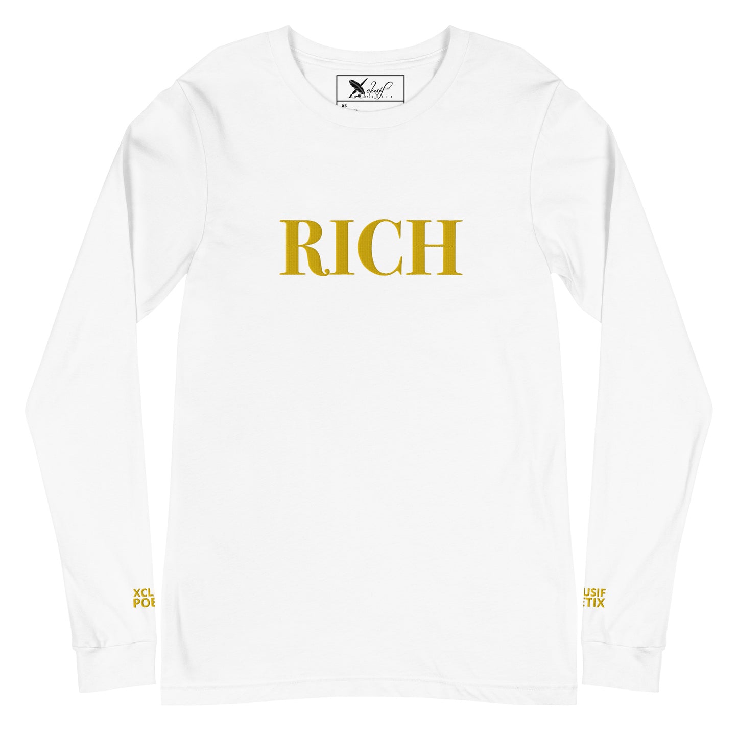 RICH BY XCLUSIF POETIX Embroidery Unisex Long Sleeve Tee