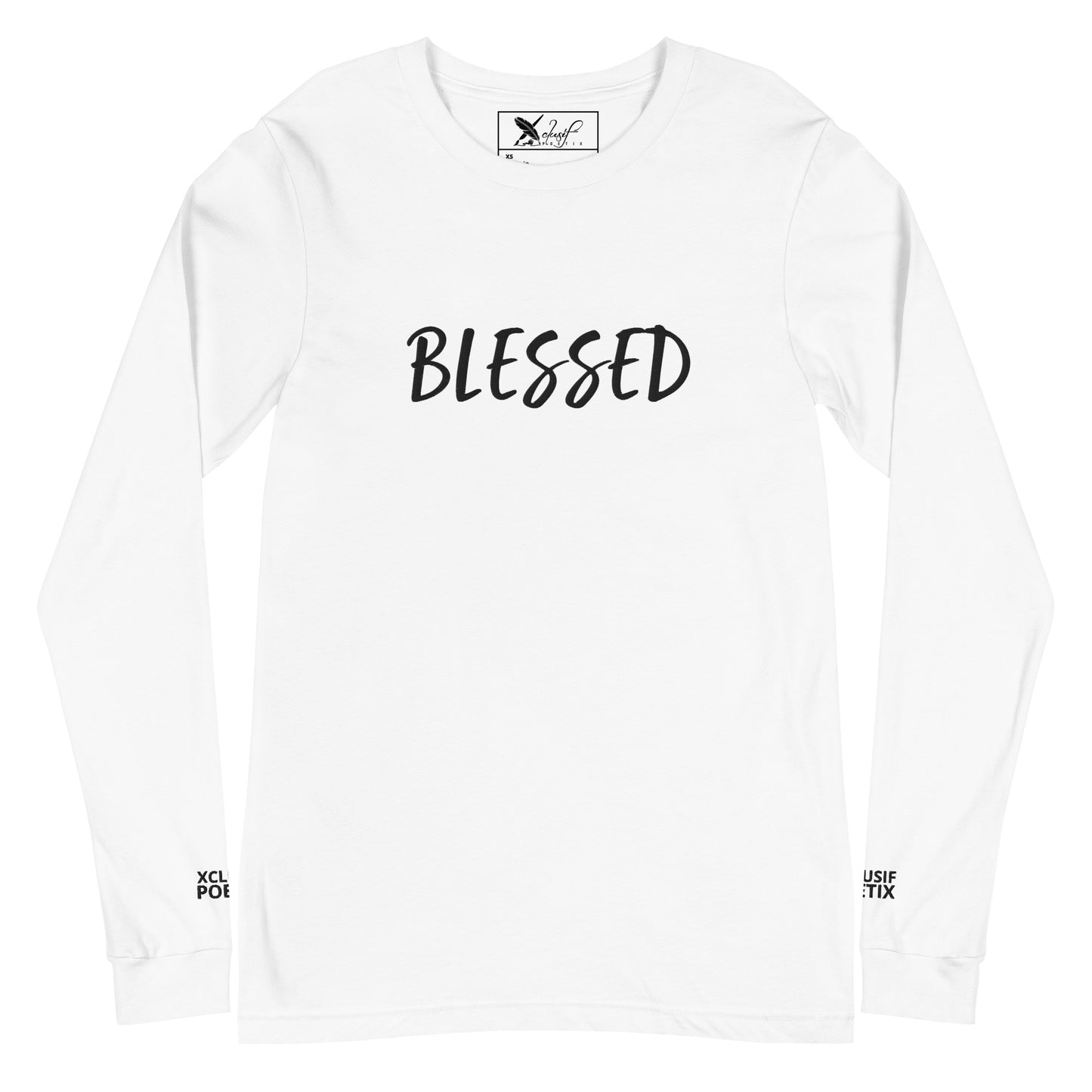 BLESSED BY XCLUSIF POETIX EMBROIDERY Unisex Long Sleeve Tee