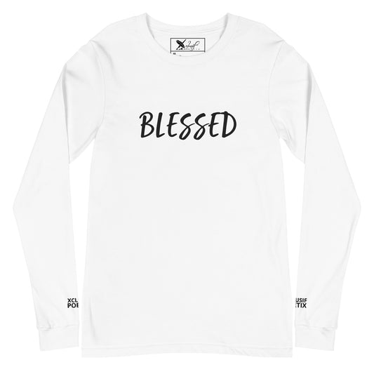 BLESSED BY XCLUSIF POETIX EMBROIDERY Unisex Long Sleeve Tee