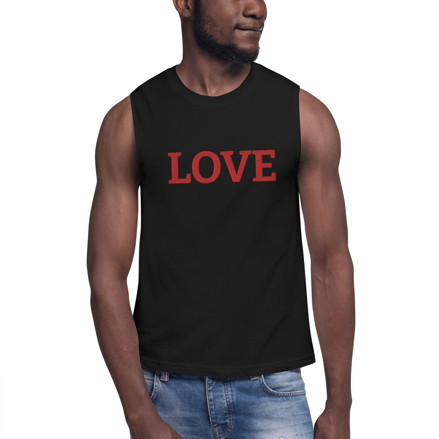 LOVE BY XCLUSIF POETIX Embroidery Muscle Shirt