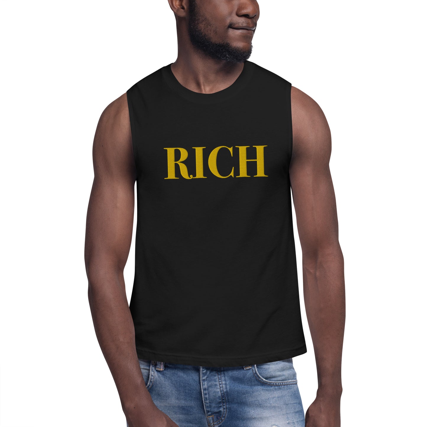 RICH BY XCLUSIF POETIX Embroidery Muscle Shirt