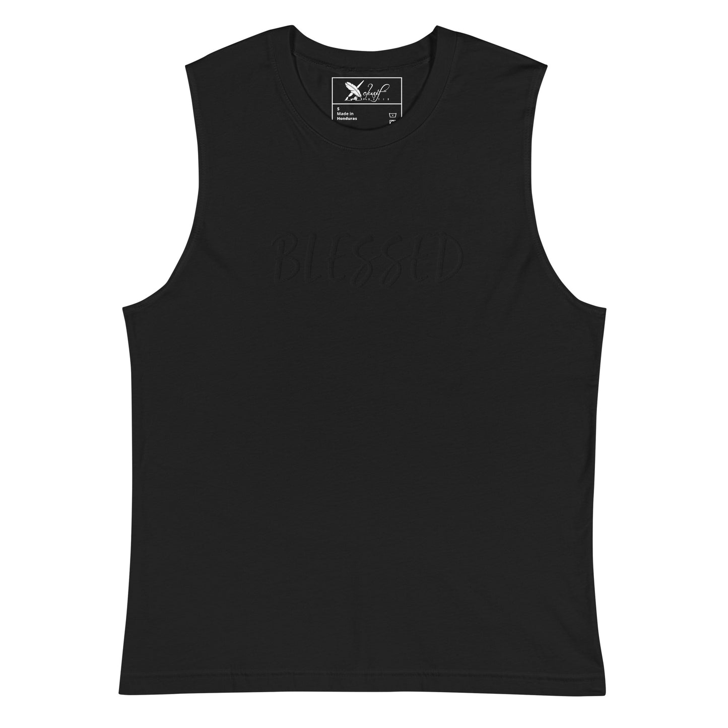 BLESSED BY XCLUSIF POETIX EMBROIDERY Muscle Shirt