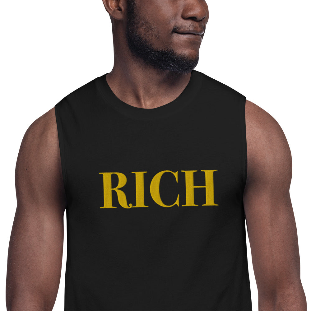 RICH BY XCLUSIF POETIX Embroidery Muscle Shirt