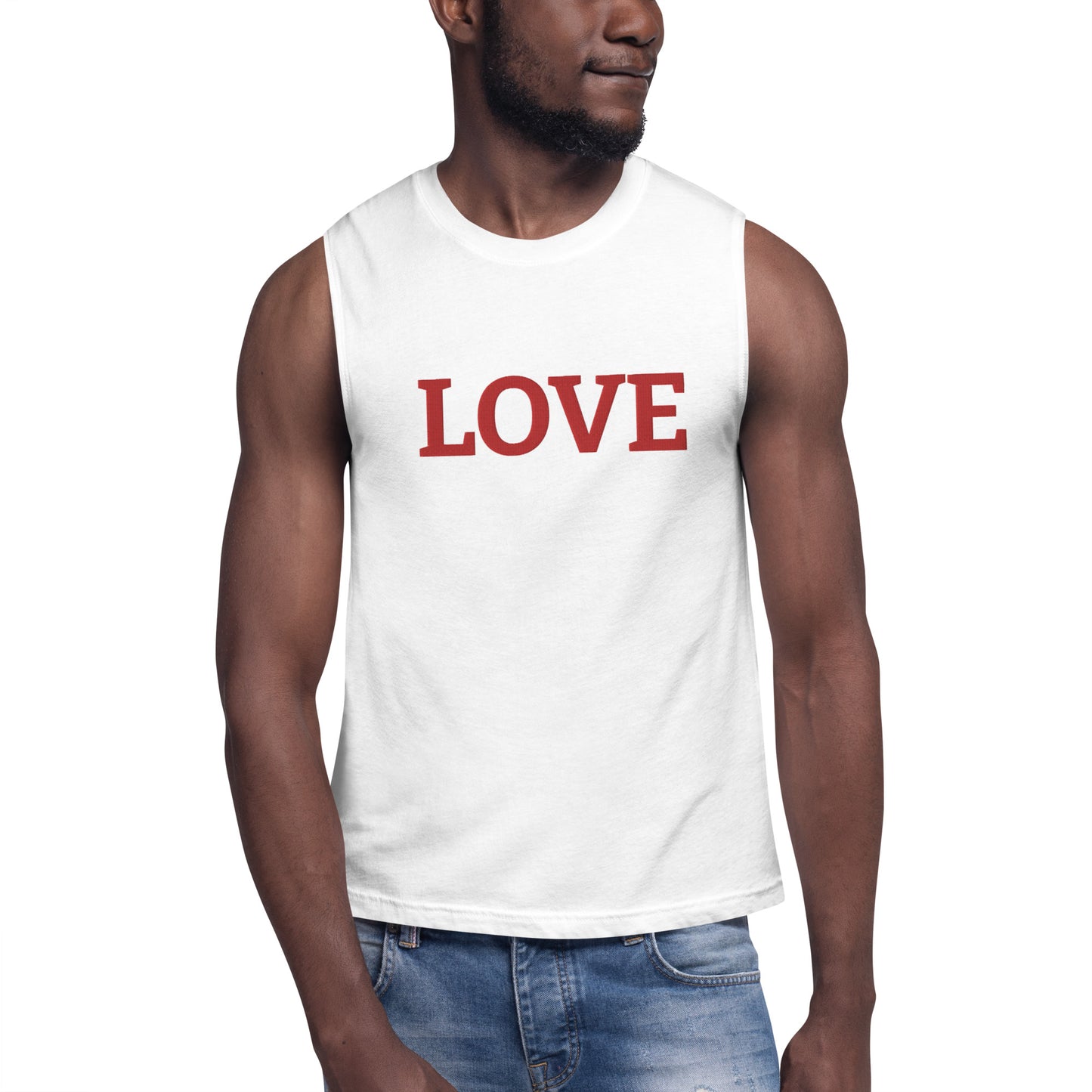 LOVE BY XCLUSIF POETIX Embroidery Muscle Shirt