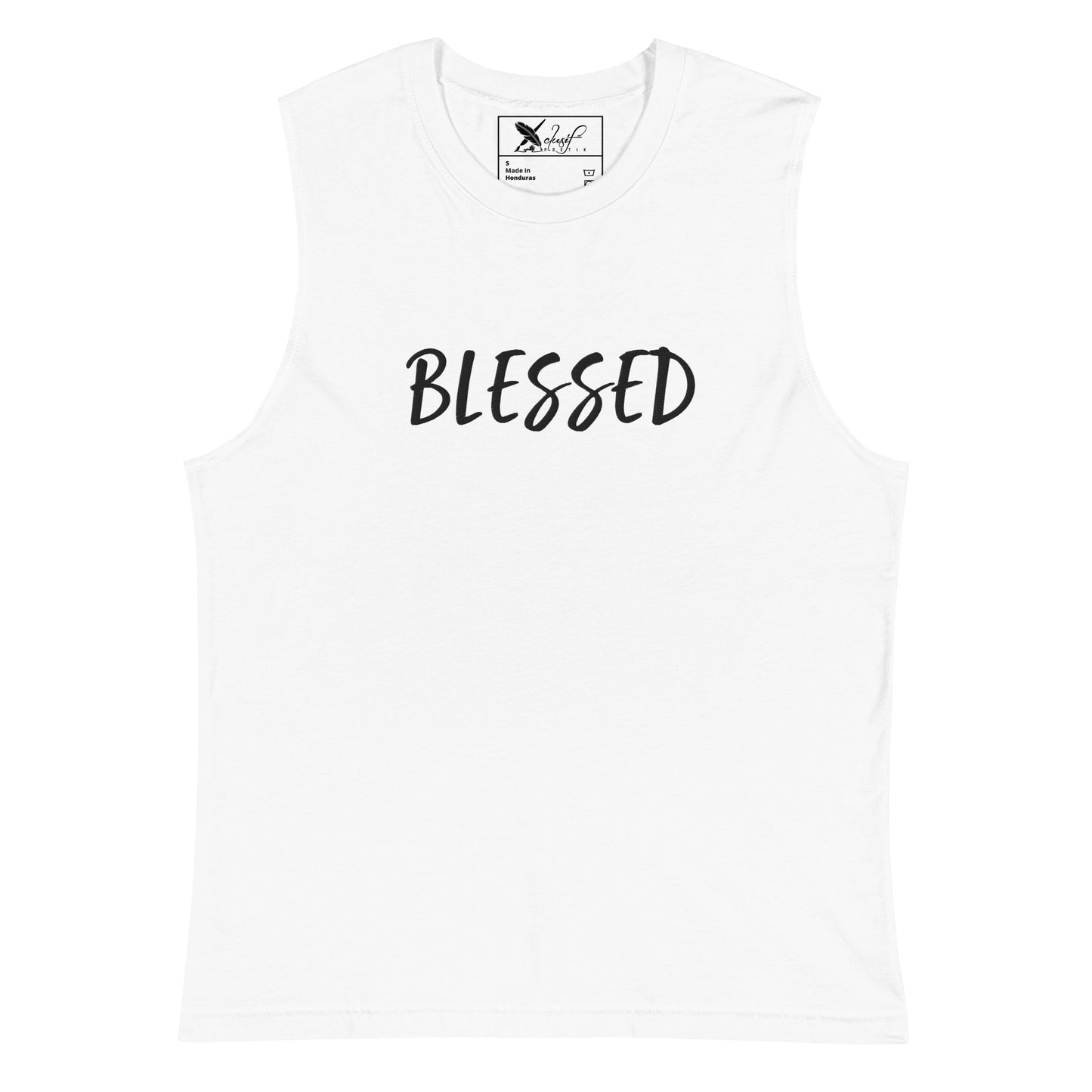 BLESSED BY XCLUSIF POETIX EMBROIDERY Muscle Shirt