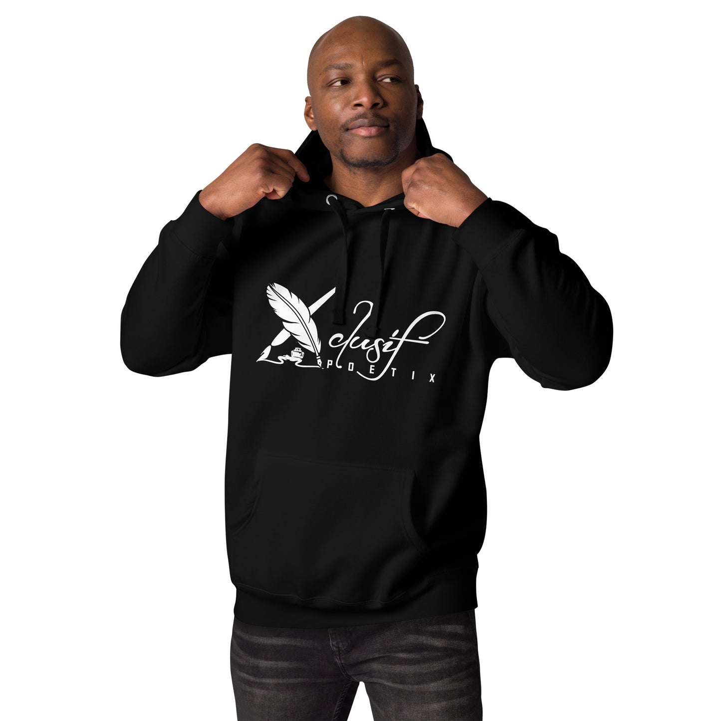 XCLUSIF POETIX WHITE LOGO Unisex Hoodie