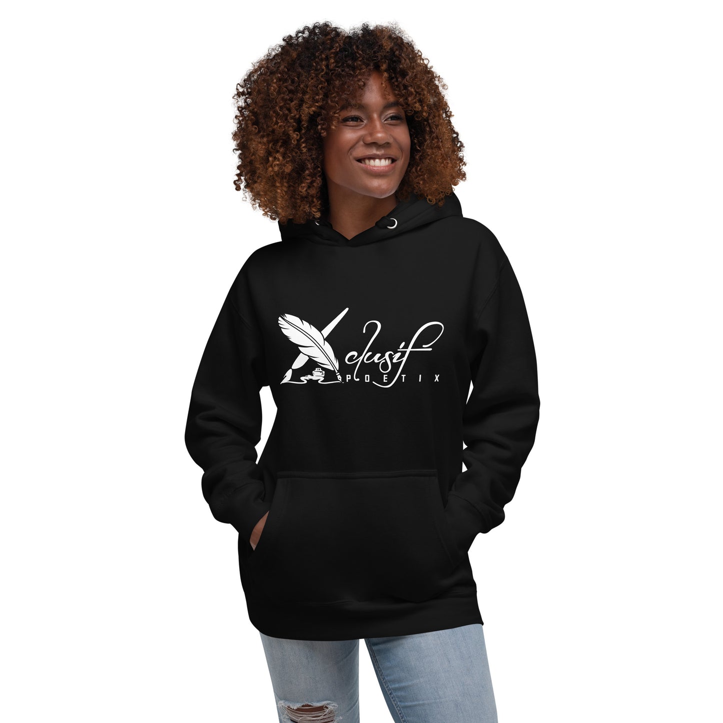 XCLUSIF POETIX WHITE LOGO Unisex Hoodie