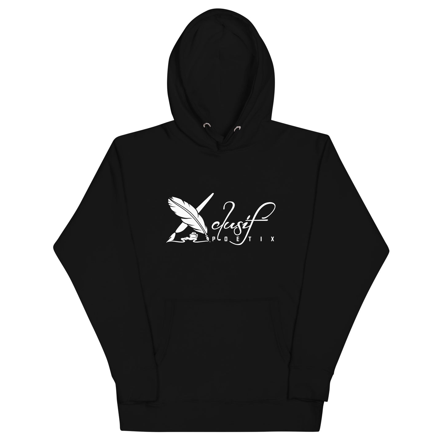 XCLUSIF POETIX WHITE LOGO Unisex Premium Hoodie