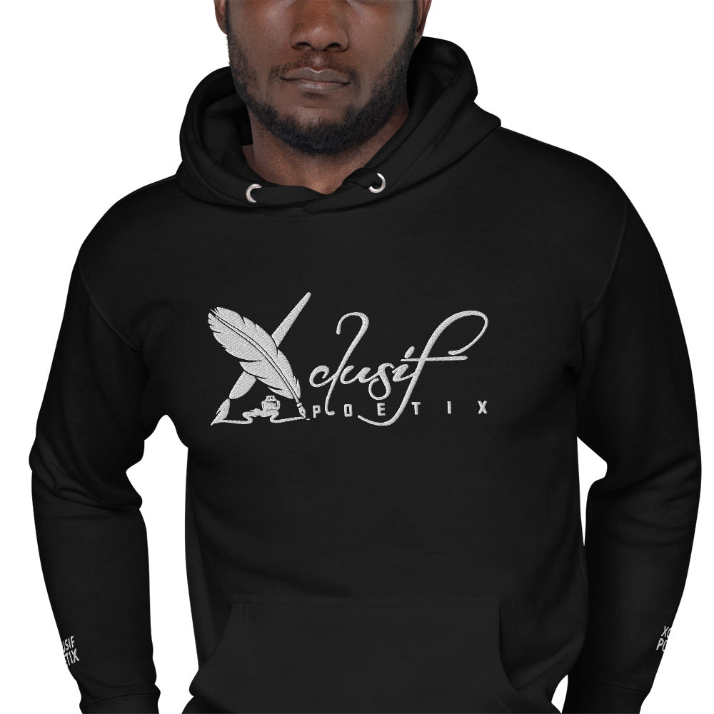 XCLUSIF POETIX BIG WHITE EMBROIDERY LOGO Unisex Hoodie