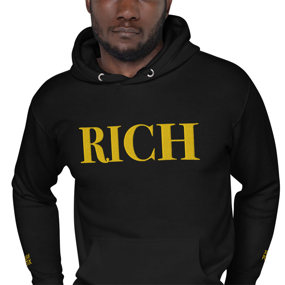 RICH BY XCLUSIF POETIX Embroidery Unisex Hoodie