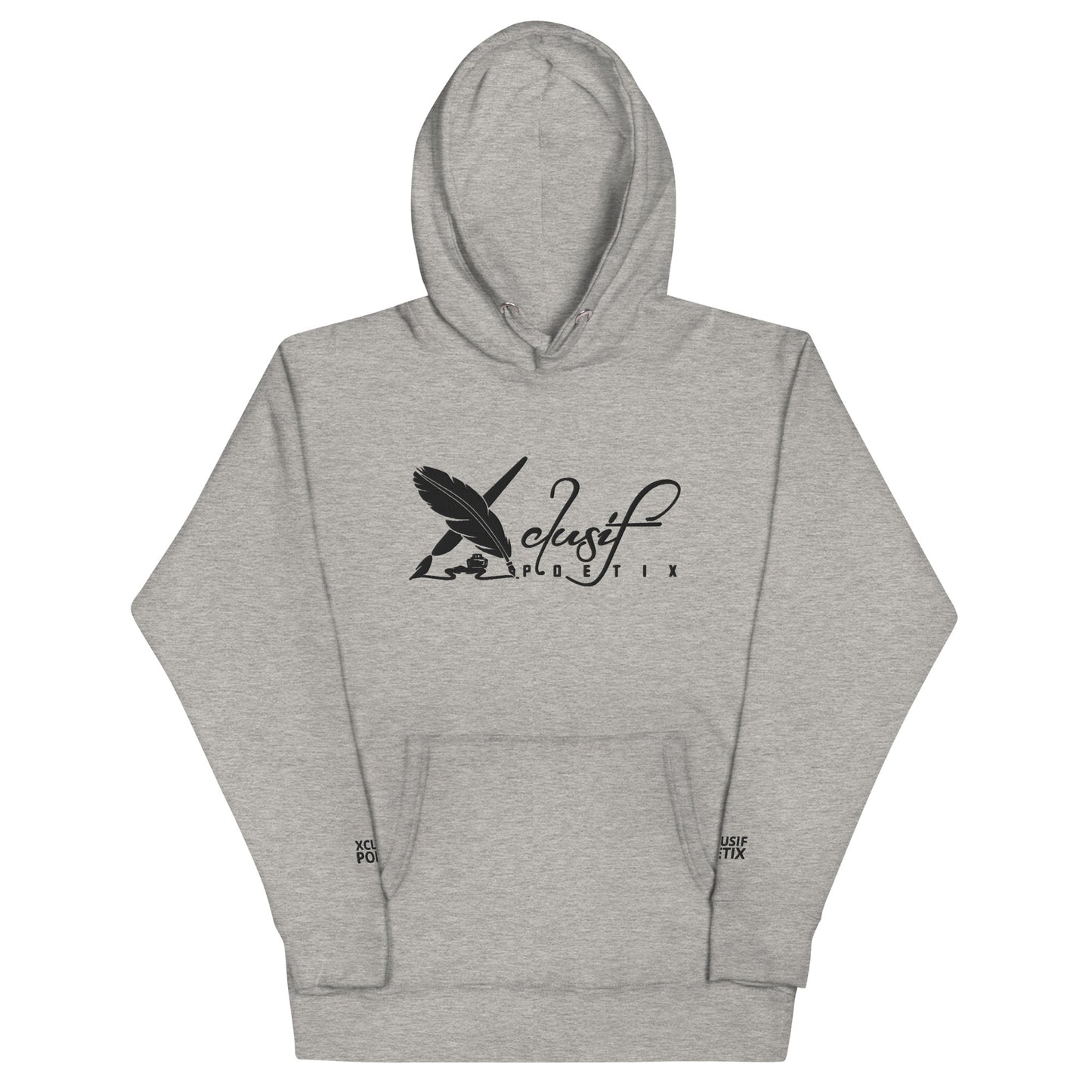 XCLUSIF POETIX BIG BLACK EMBROIDERY LOGO Unisex Hoodie