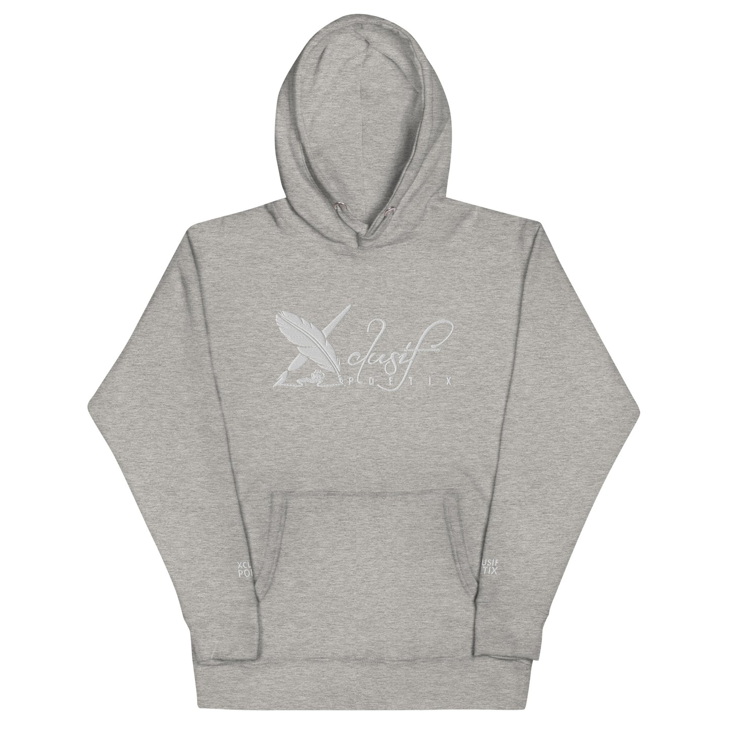 XCLUSIF POETIX BIG WHITE EMBROIDERY LOGO Unisex Hoodie