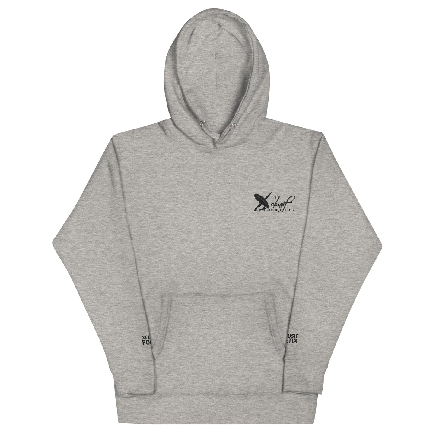 XCLUSIF POETIX BLACK EMBROIDERY LOGO Unisex Hoodie