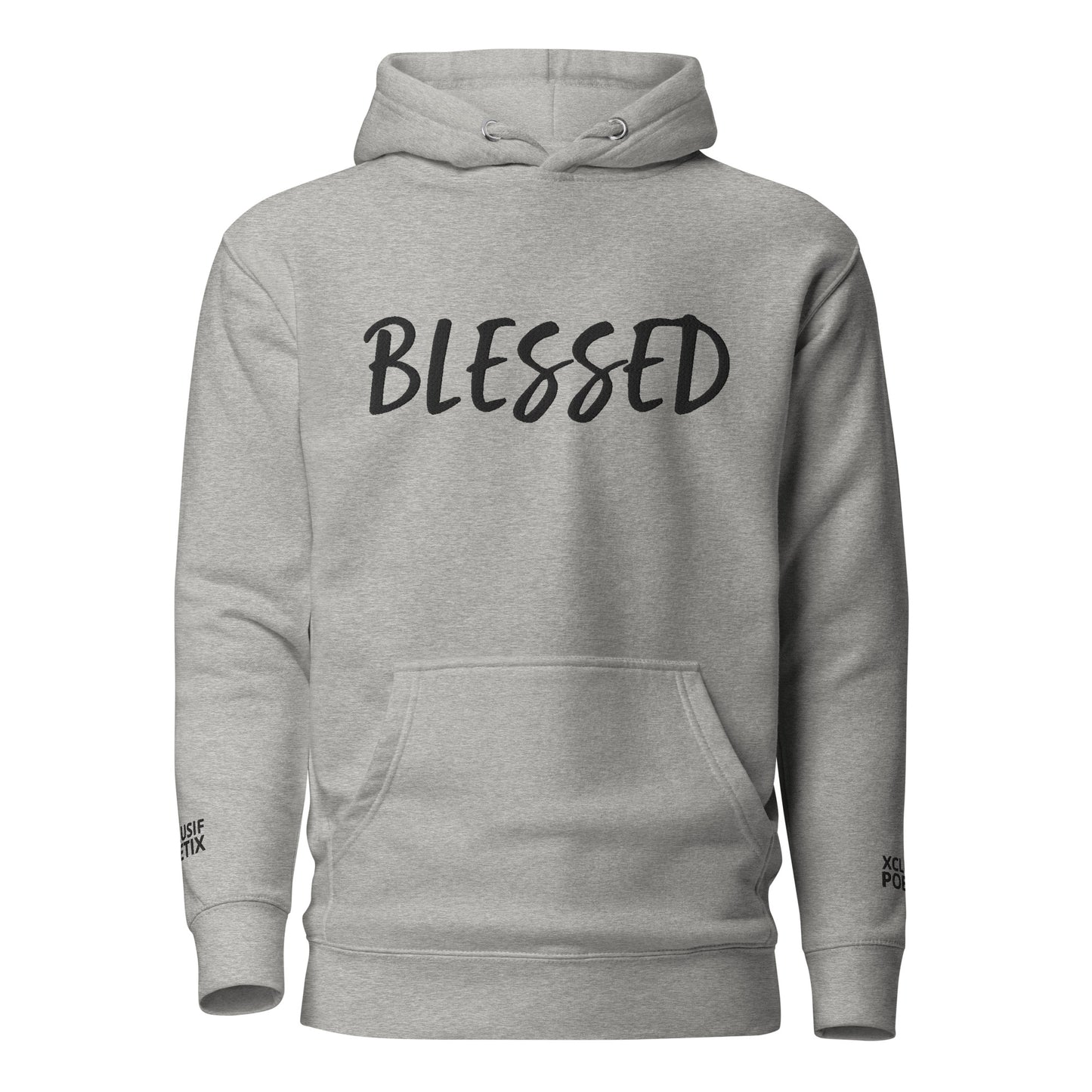 BLESSED BY XCLUSIF POETIX EMBROIDERY Unisex Hoodie