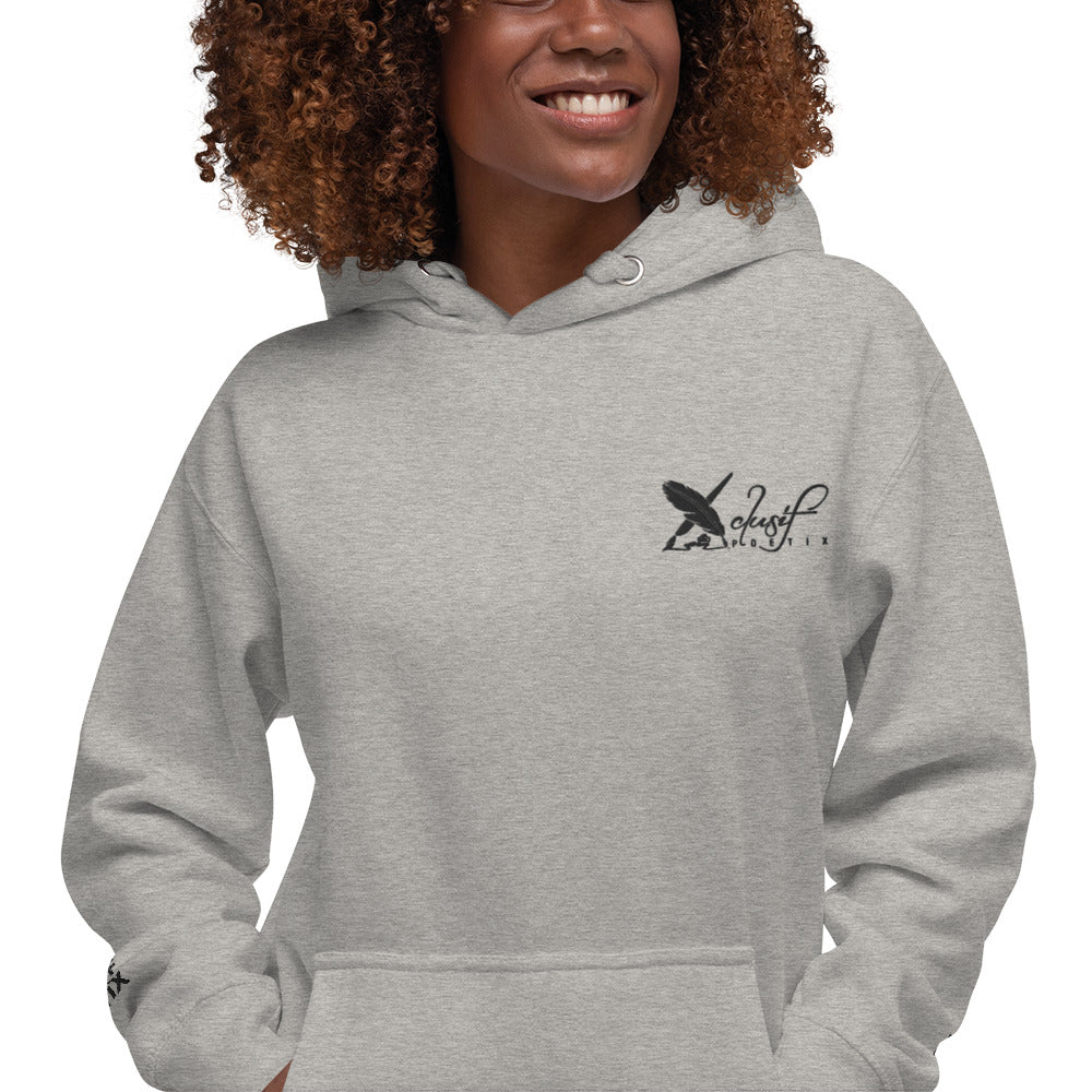 XCLUSIF POETIX BLACK EMBROIDERY LOGO Unisex Hoodie