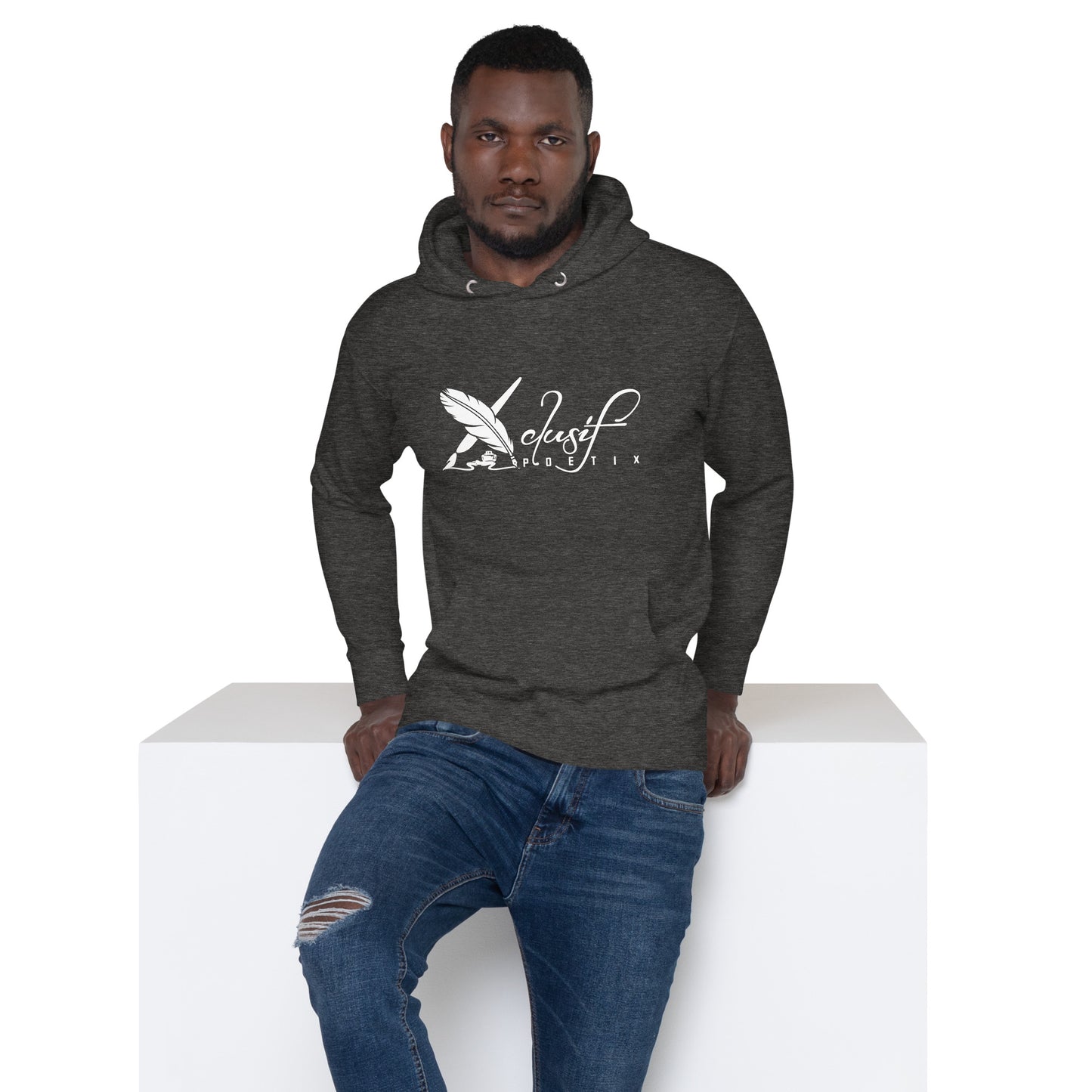 XCLUSIF POETIX WHITE LOGO Unisex Hoodie