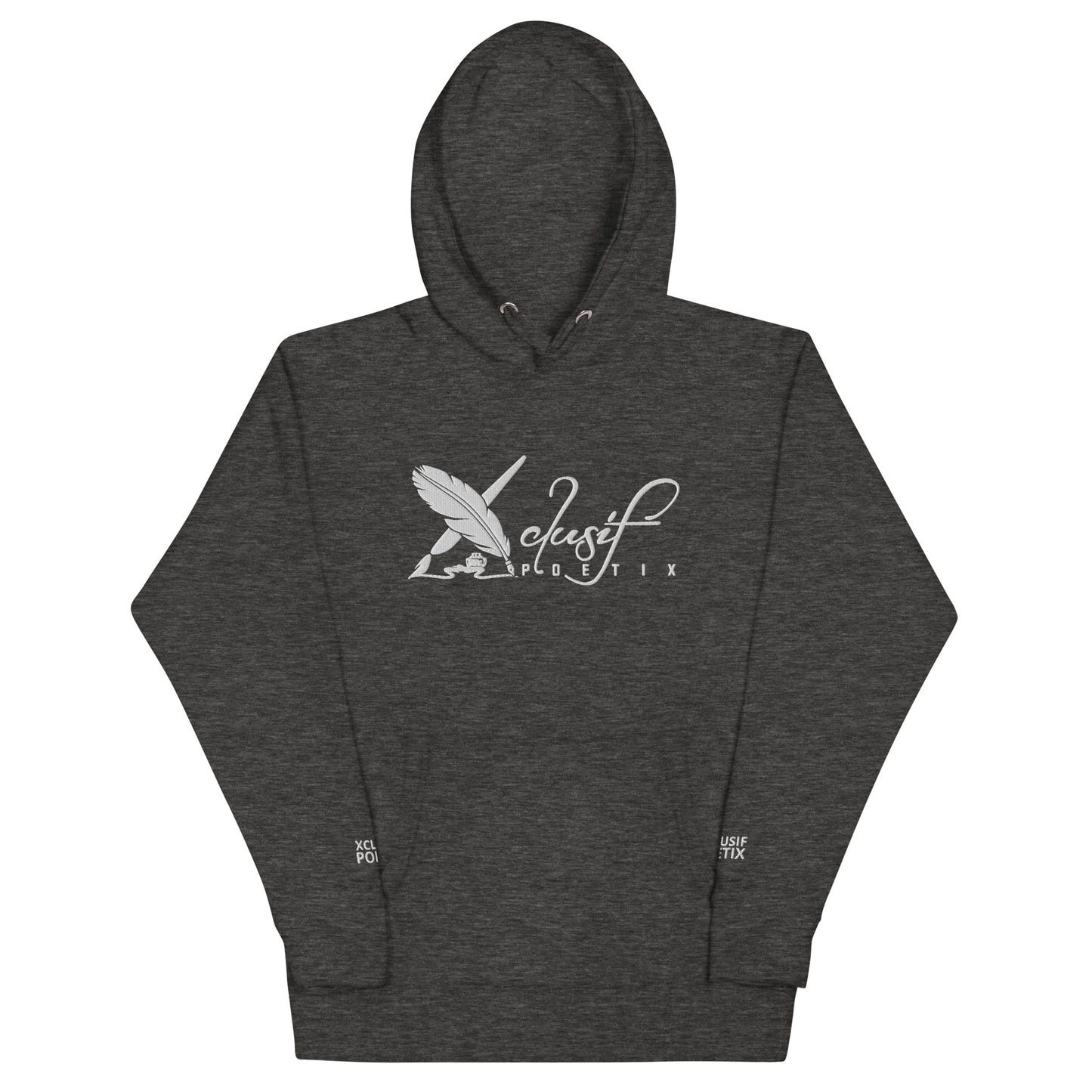 XCLUSIF POETIX BIG WHITE EMBROIDERY LOGO Unisex Hoodie