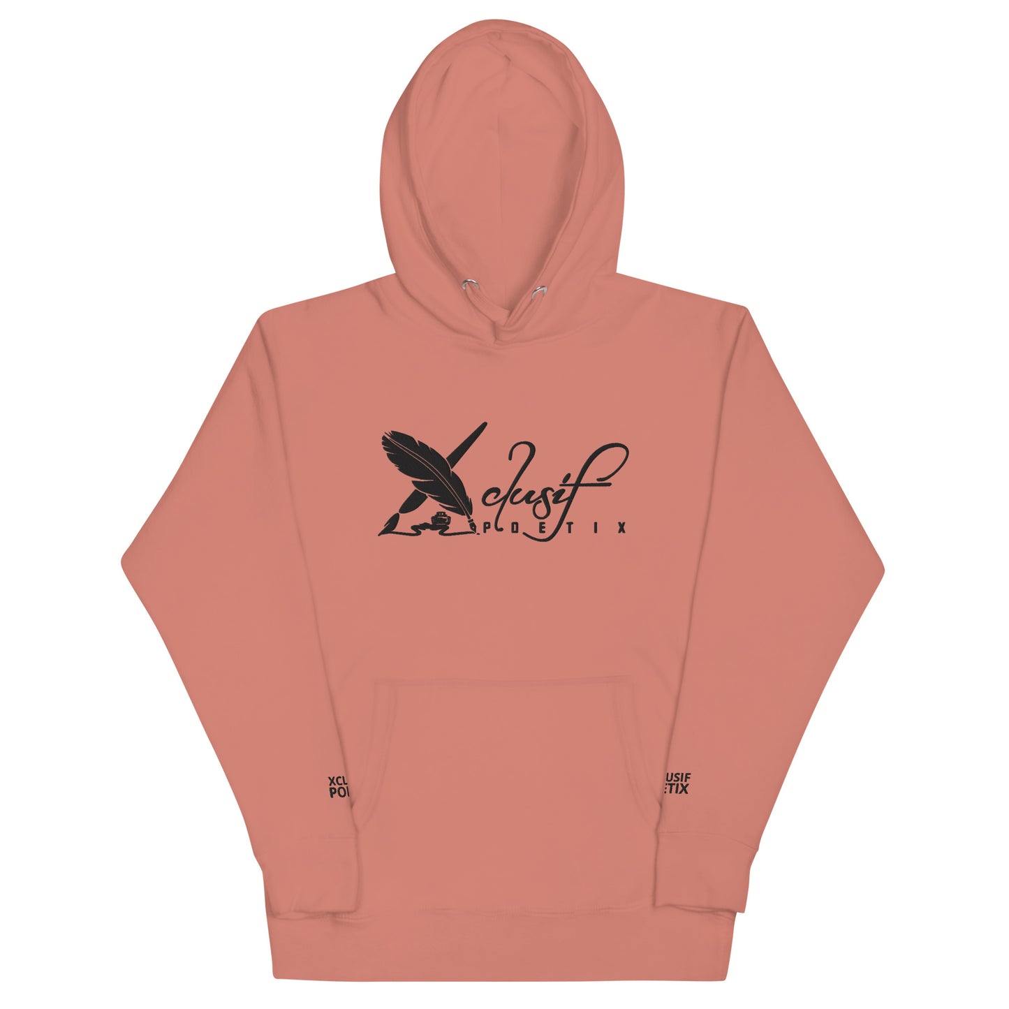 XCLUSIF POETIX BIG BLACK EMBROIDERY LOGO Unisex Hoodie