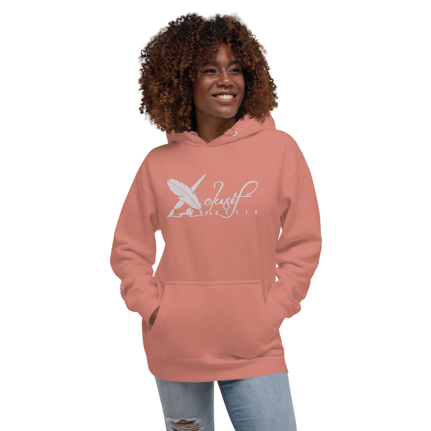 XCLUSIF POETIX BIG WHITE EMBROIDERY LOGO Unisex Hoodie