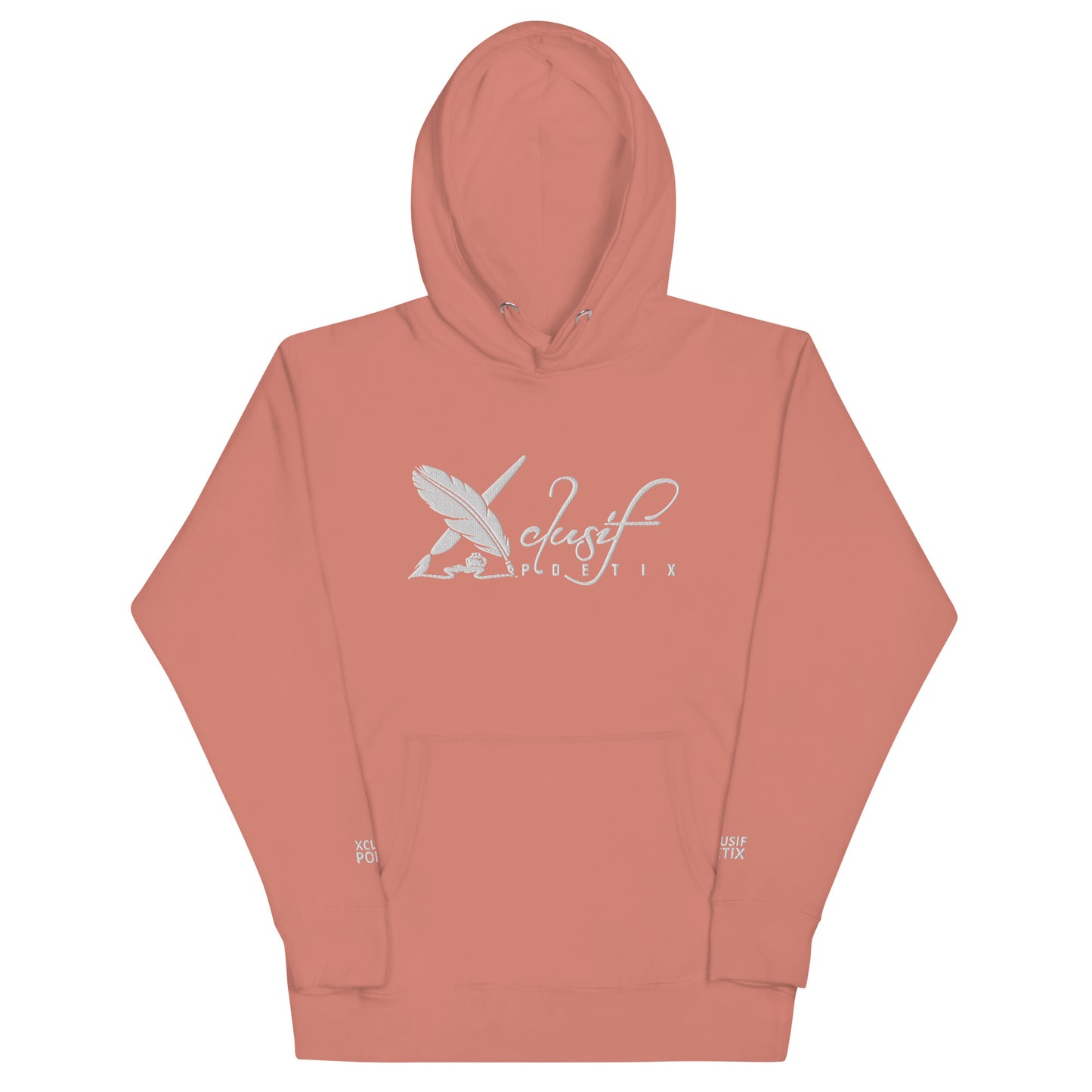 XCLUSIF POETIX BIG WHITE EMBROIDERY LOGO Unisex Hoodie