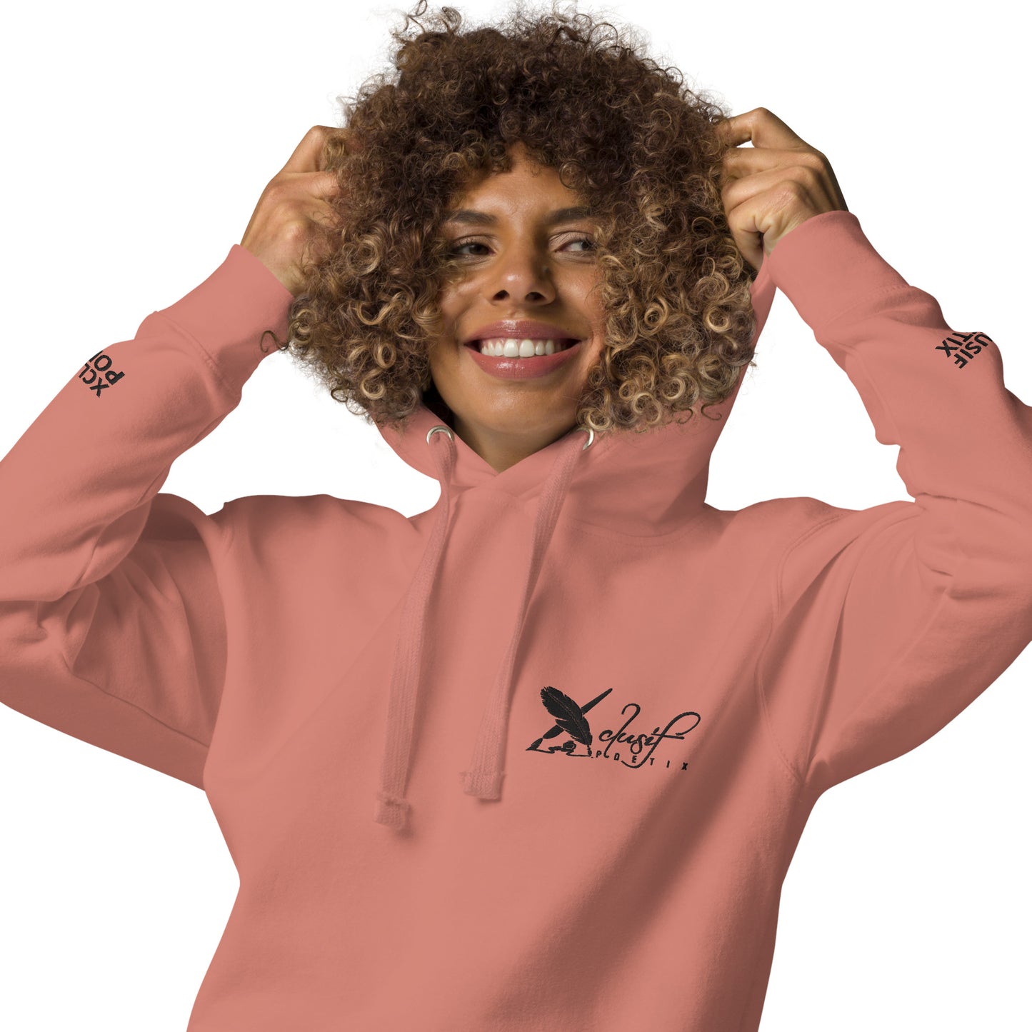 XCLUSIF POETIX BLACK EMBROIDERY LOGO Unisex Hoodie