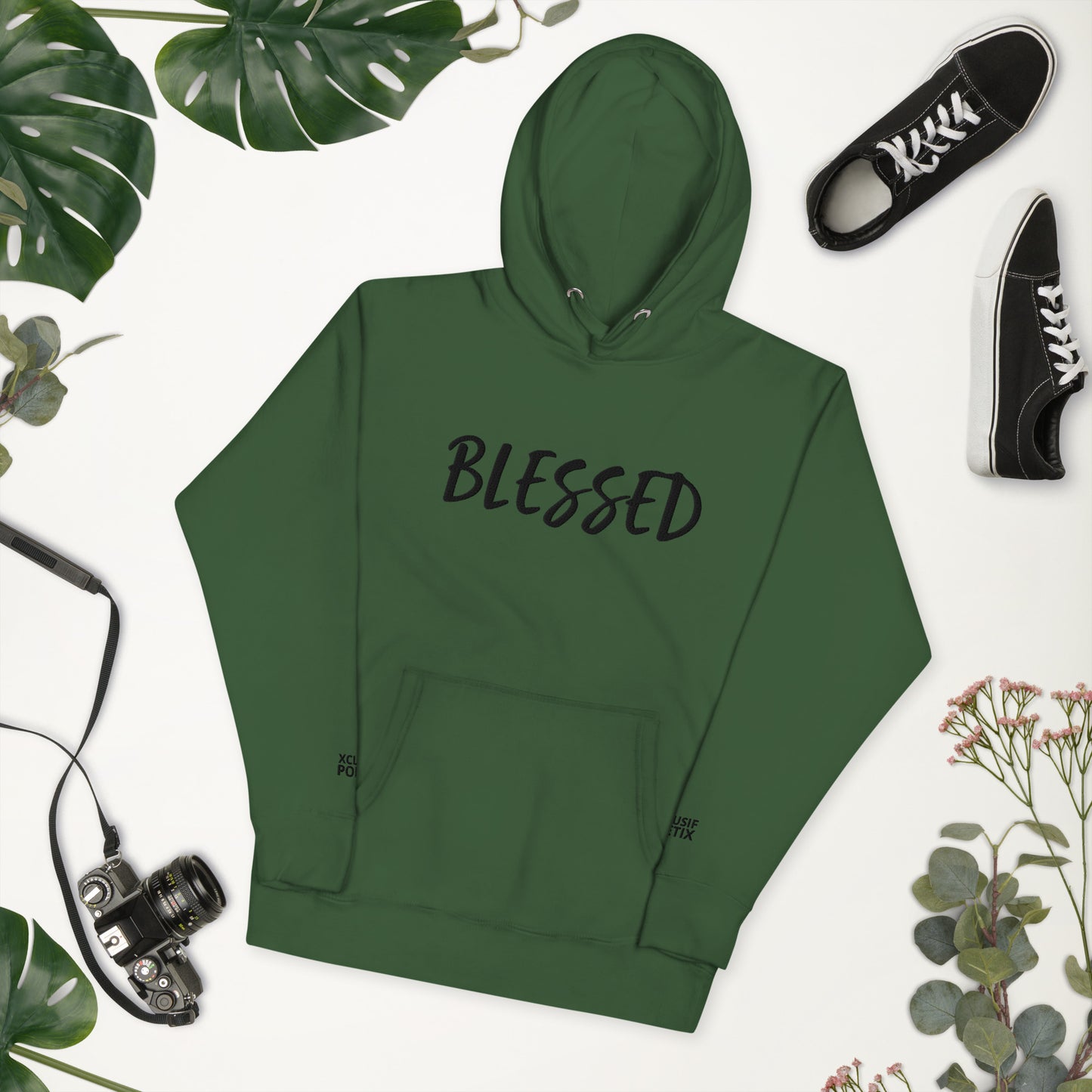 BLESSED BY XCLUSIF POETIX EMBROIDERY Unisex Hoodie