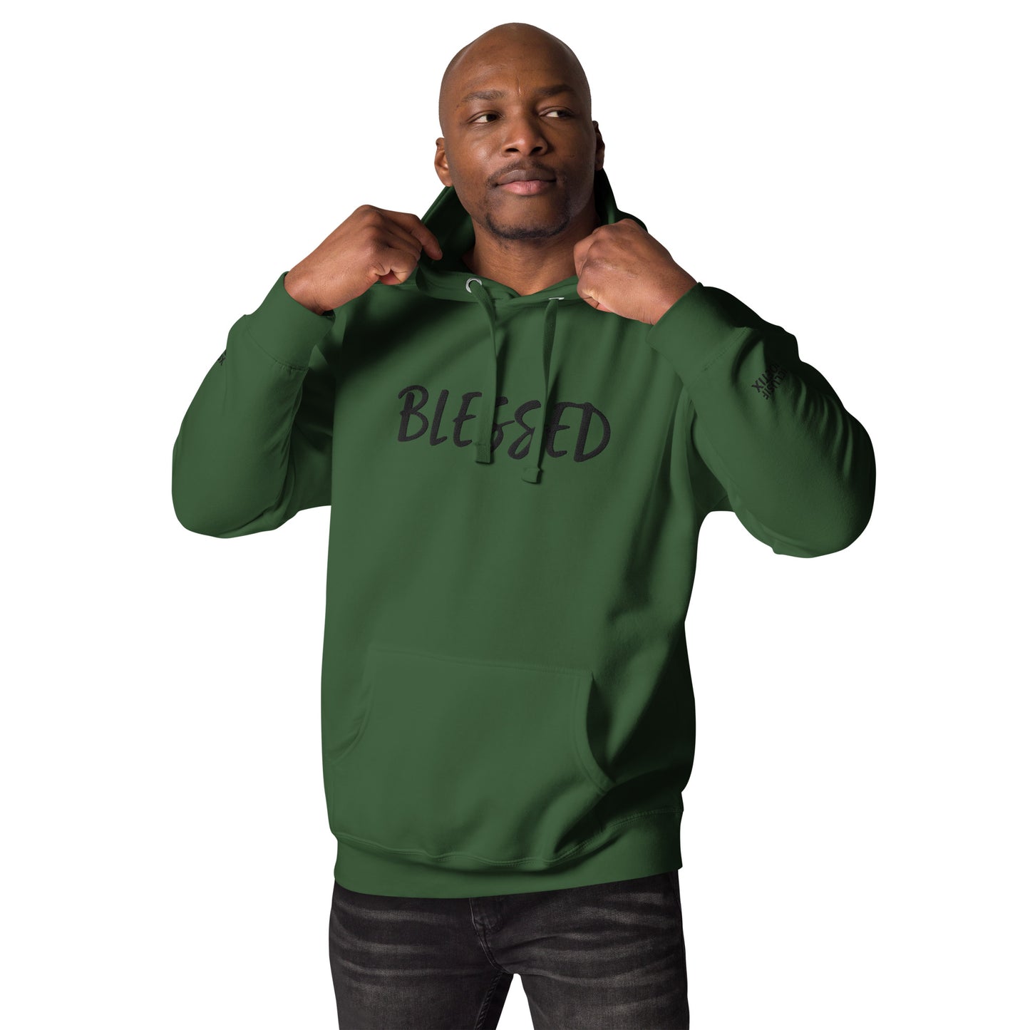 BLESSED BY XCLUSIF POETIX EMBROIDERY Unisex Hoodie