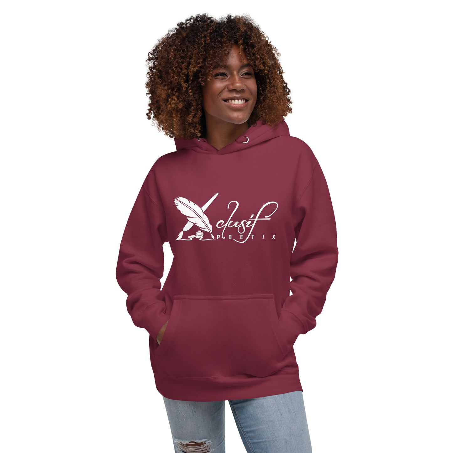 XCLUSIF POETIX WHITE LOGO Unisex Hoodie