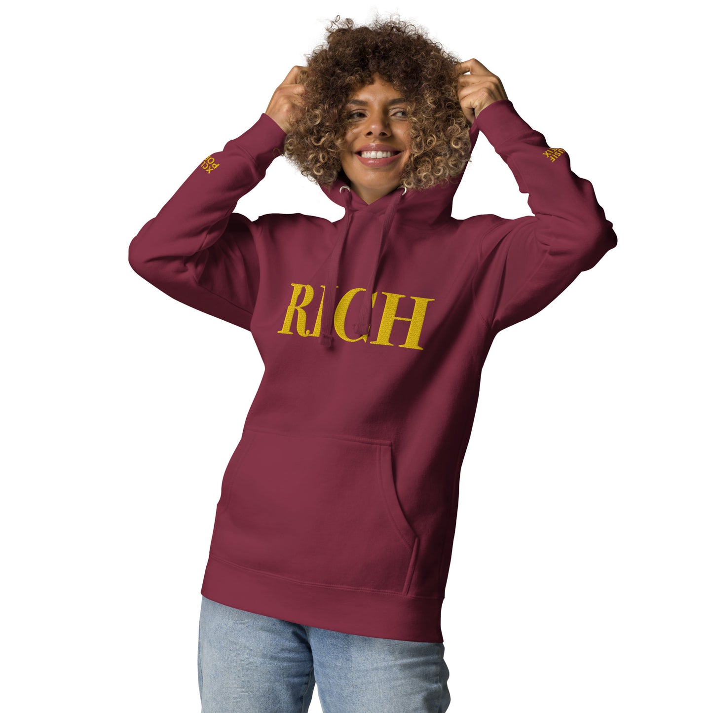 RICH BY XCLUSIF POETIX Embroidery Unisex Hoodie