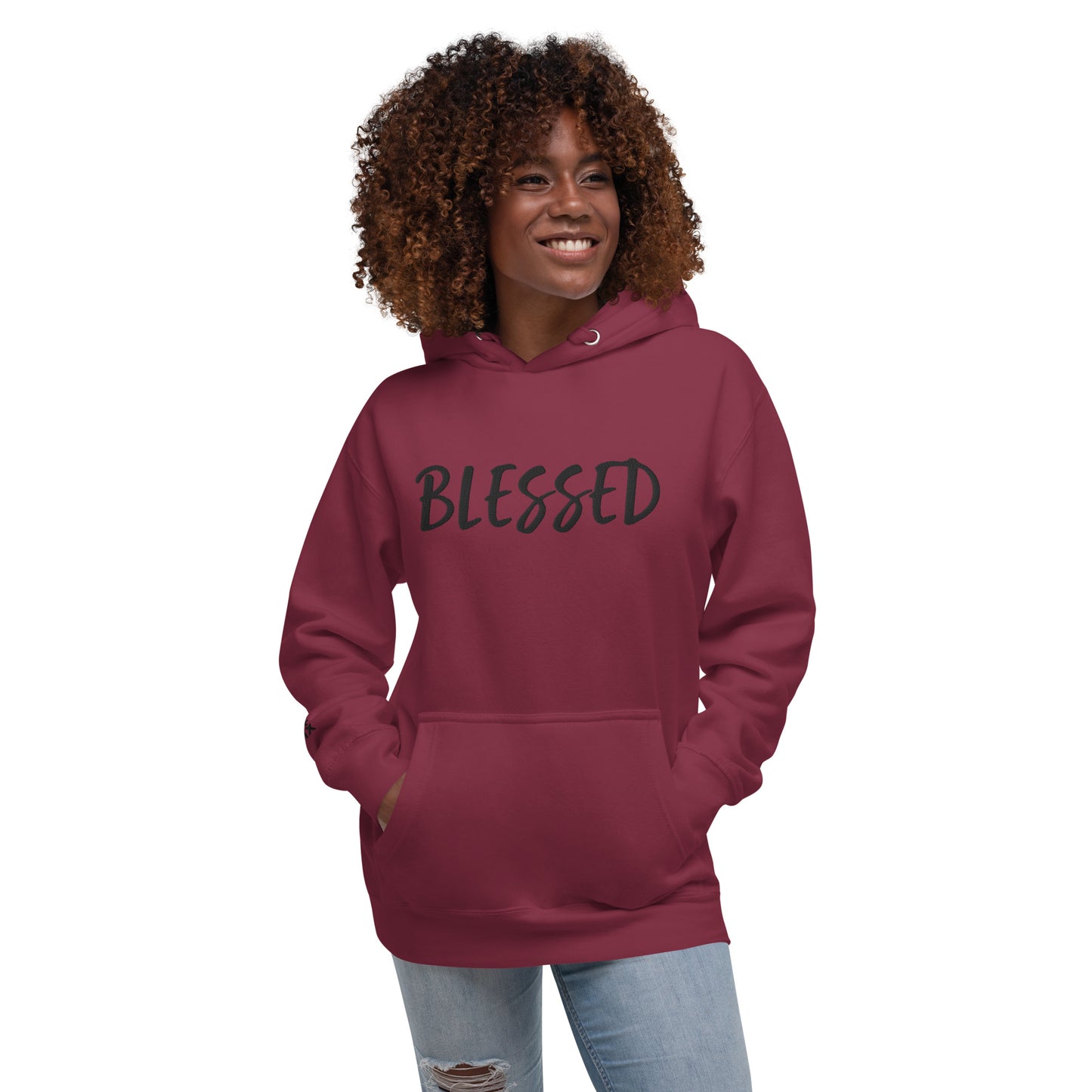 BLESSED BY XCLUSIF POETIX EMBROIDERY Unisex Hoodie