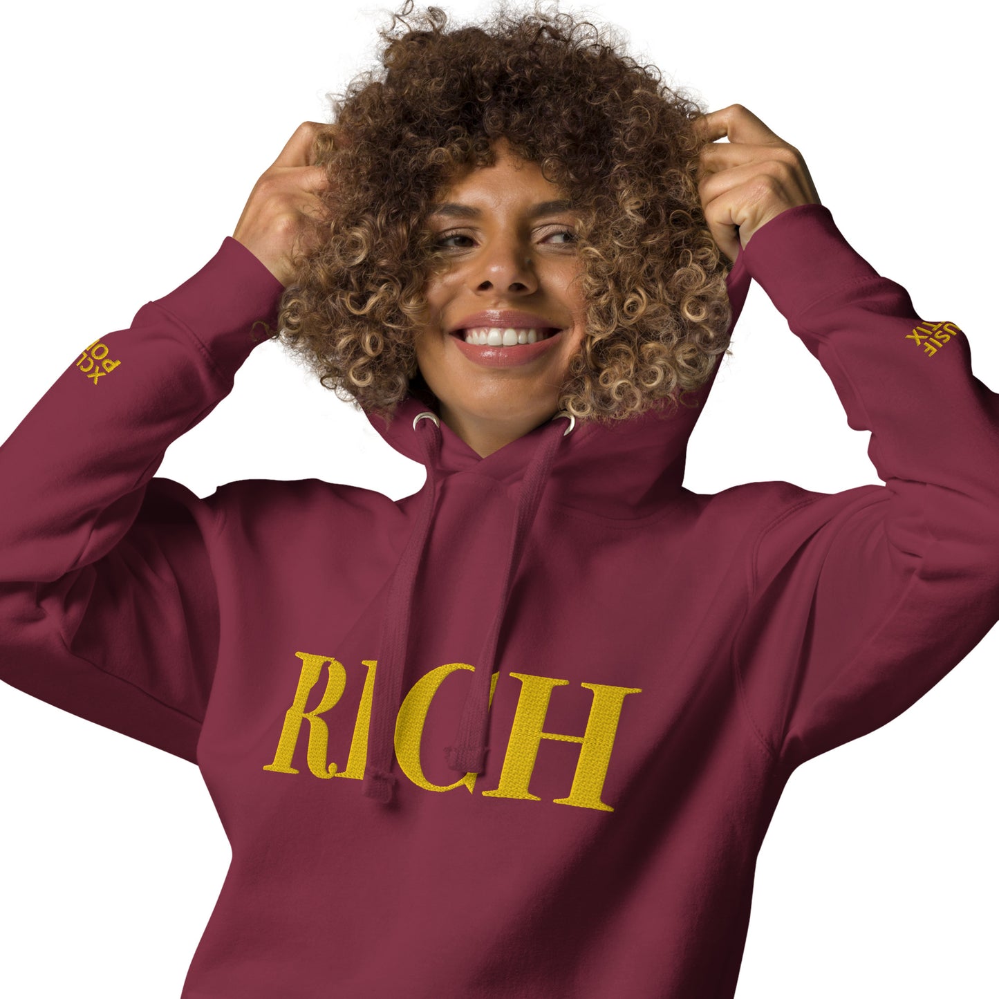 RICH BY XCLUSIF POETIX Embroidery Unisex Hoodie