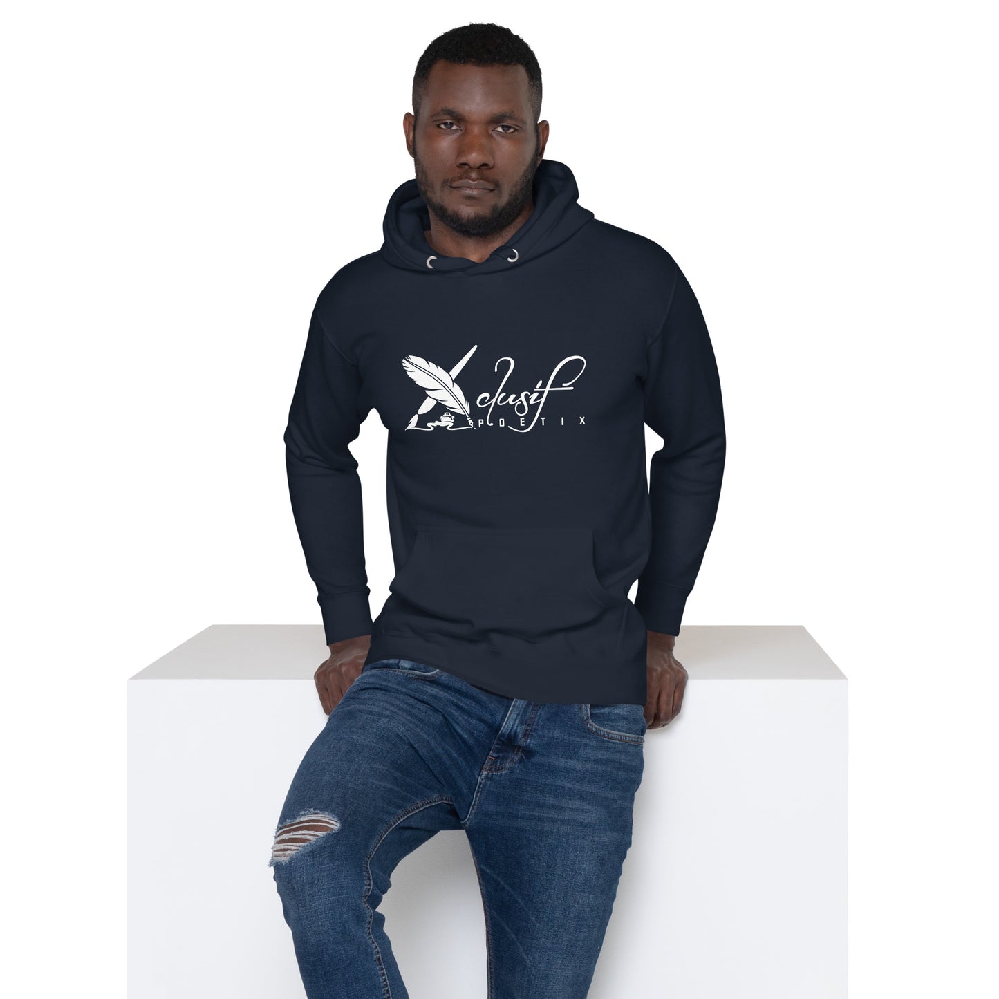 XCLUSIF POETIX WHITE LOGO Unisex Hoodie