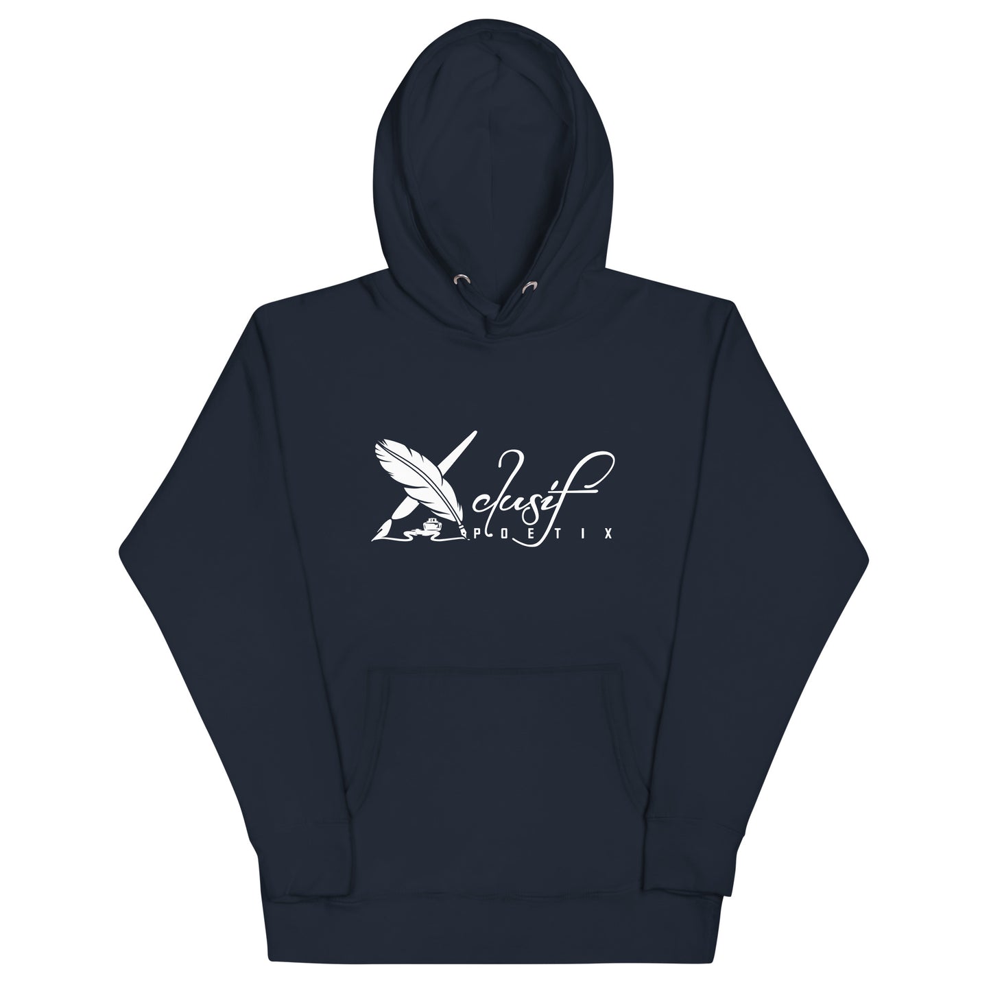 XCLUSIF POETIX WHITE LOGO Unisex Premium Hoodie