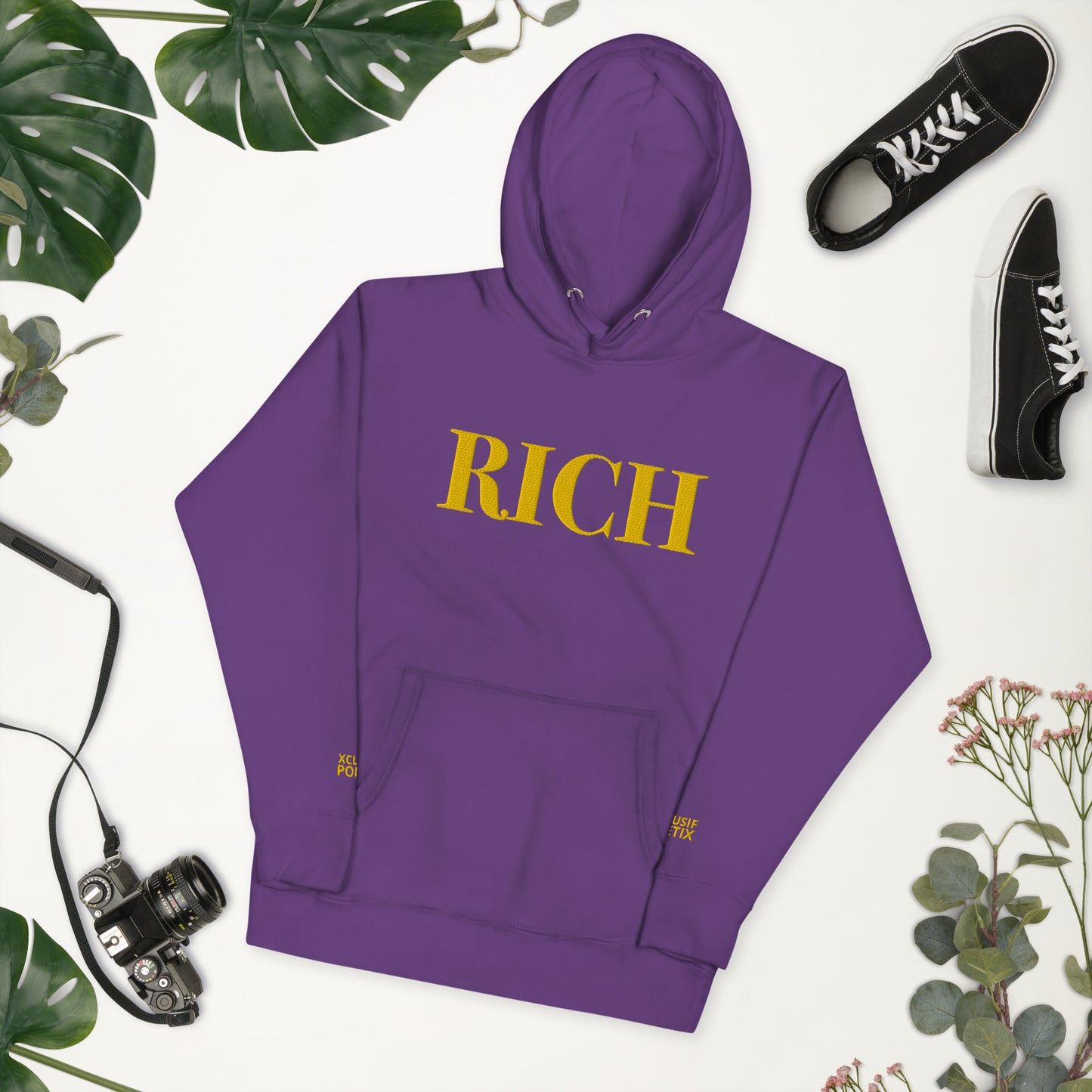 RICH BY XCLUSIF POETIX Embroidery Unisex Hoodie