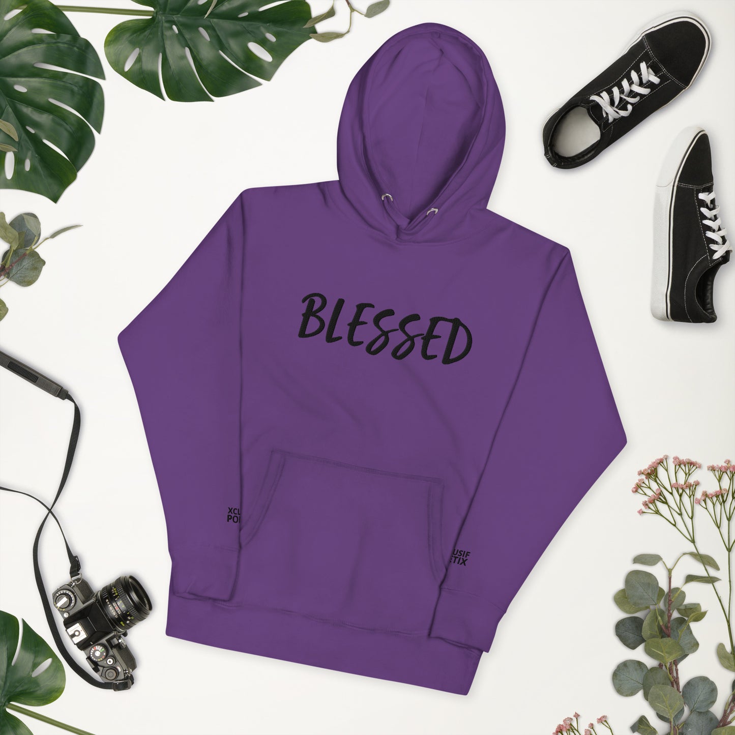 BLESSED BY XCLUSIF POETIX EMBROIDERY Unisex Hoodie