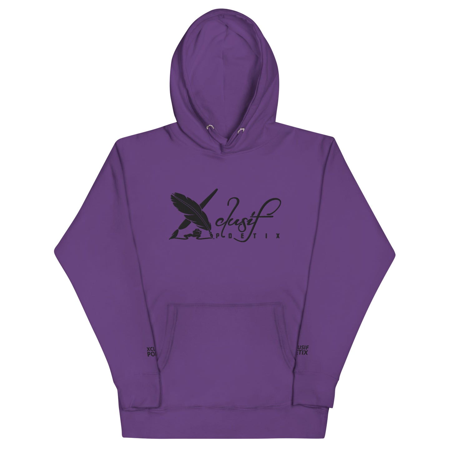 XCLUSIF POETIX BIG BLACK EMBROIDERY LOGO Unisex Hoodie