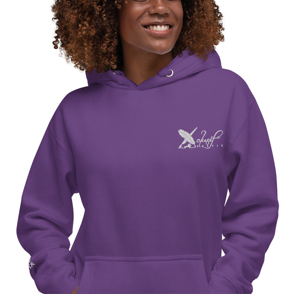 XCLUSIF POETIX WHITE EMBROIDERY LOGO Unisex Hoodie