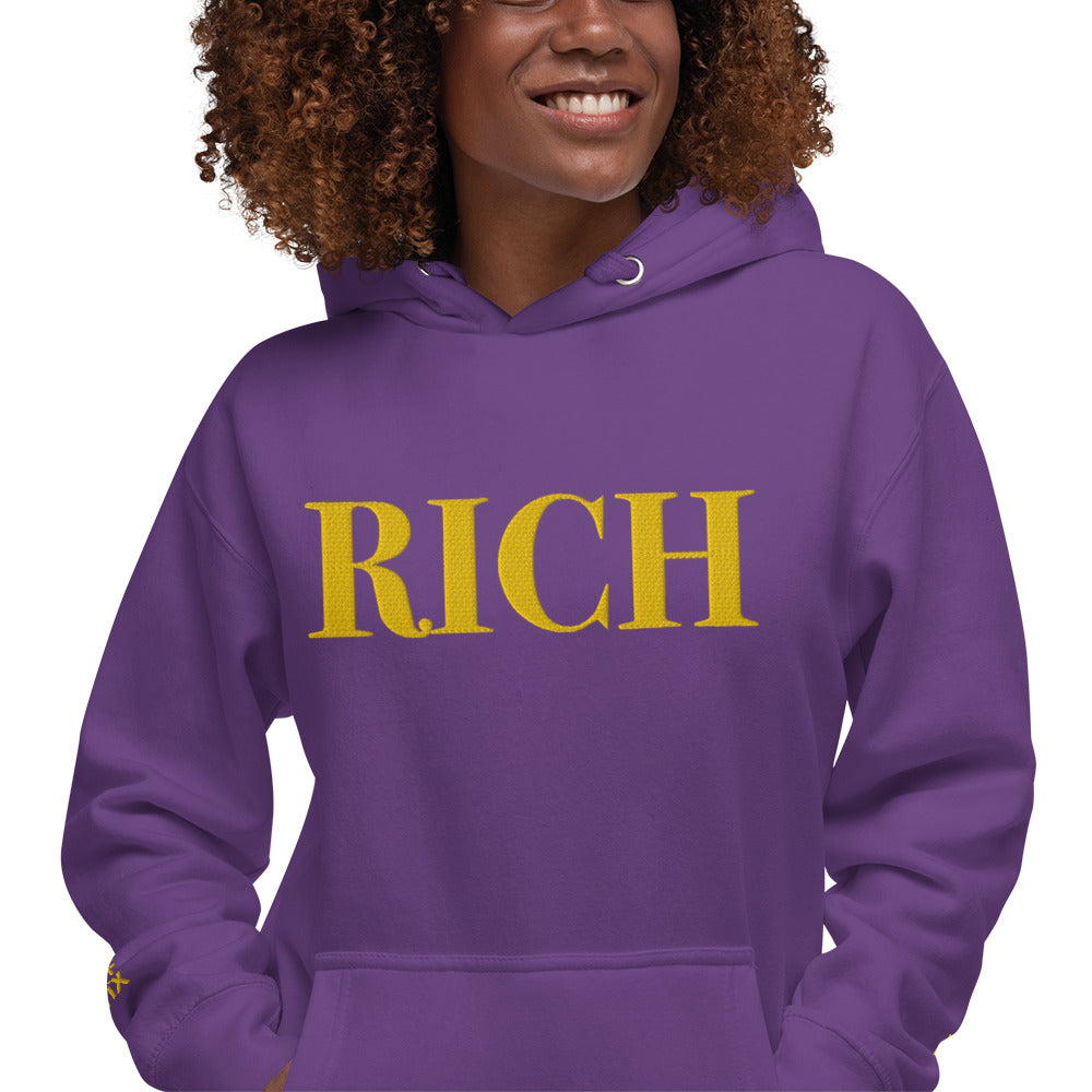 RICH BY XCLUSIF POETIX Embroidery Unisex Hoodie