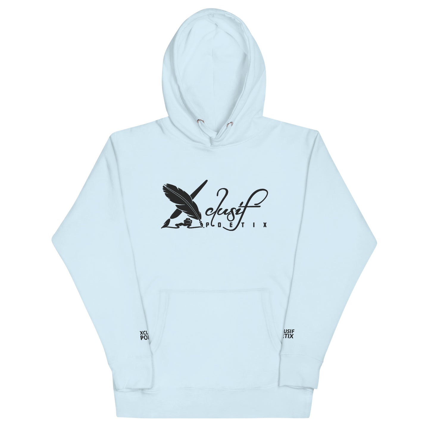 XCLUSIF POETIX BIG BLACK EMBROIDERY LOGO Unisex Hoodie