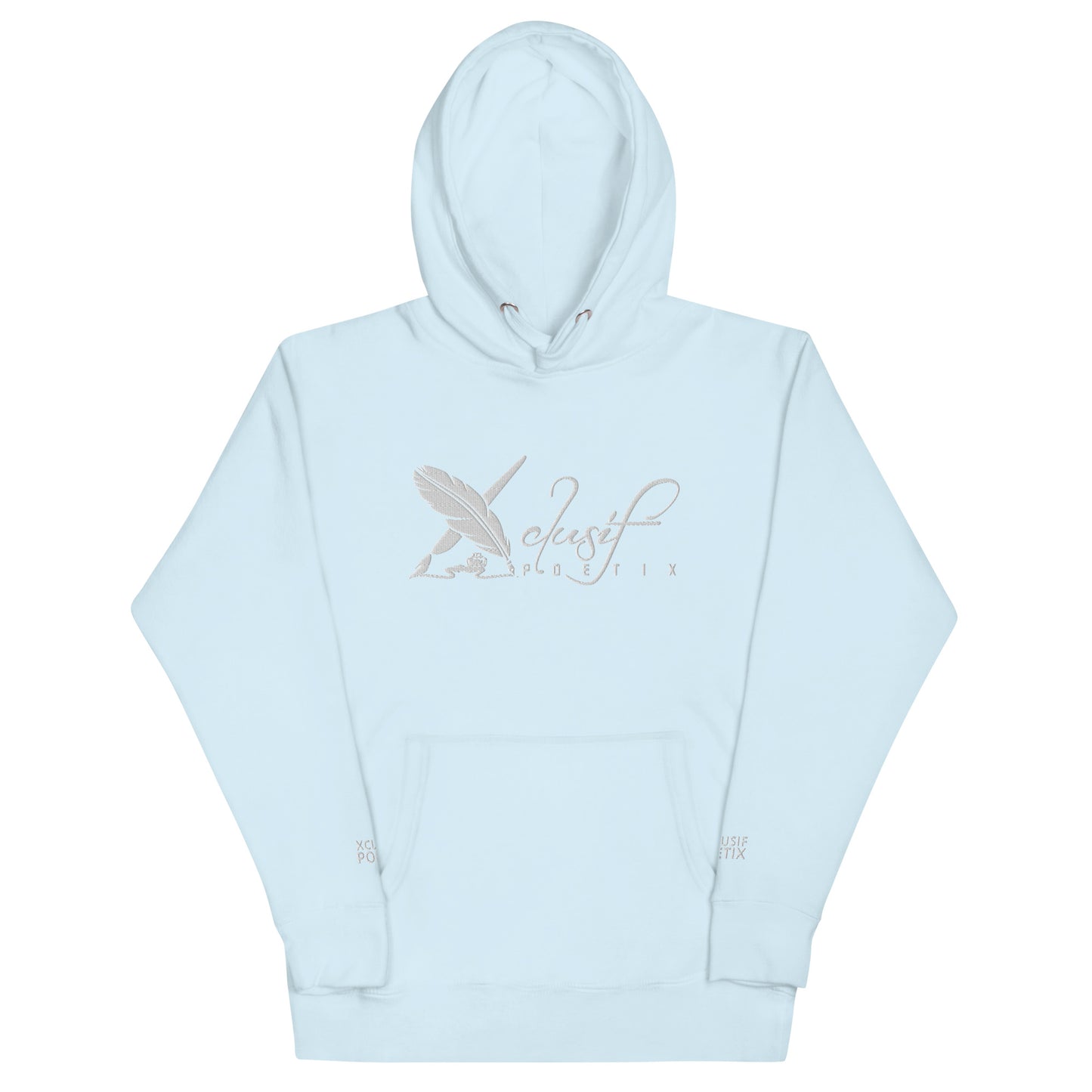 XCLUSIF POETIX BIG WHITE EMBROIDERY LOGO Unisex Hoodie