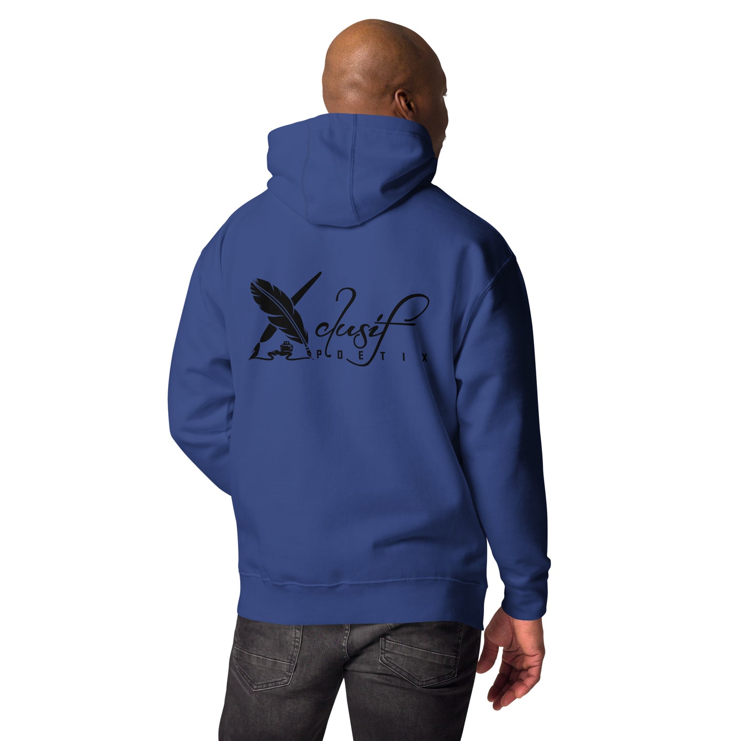 XCLUSIF POETIX BIG BLACK EMBROIDERY LOGO Unisex Hoodie