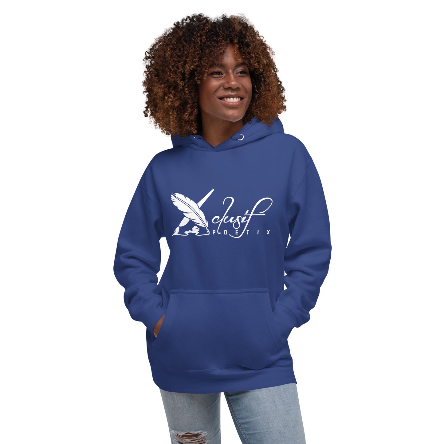 XCLUSIF POETIX WHITE LOGO Unisex Premium Hoodie