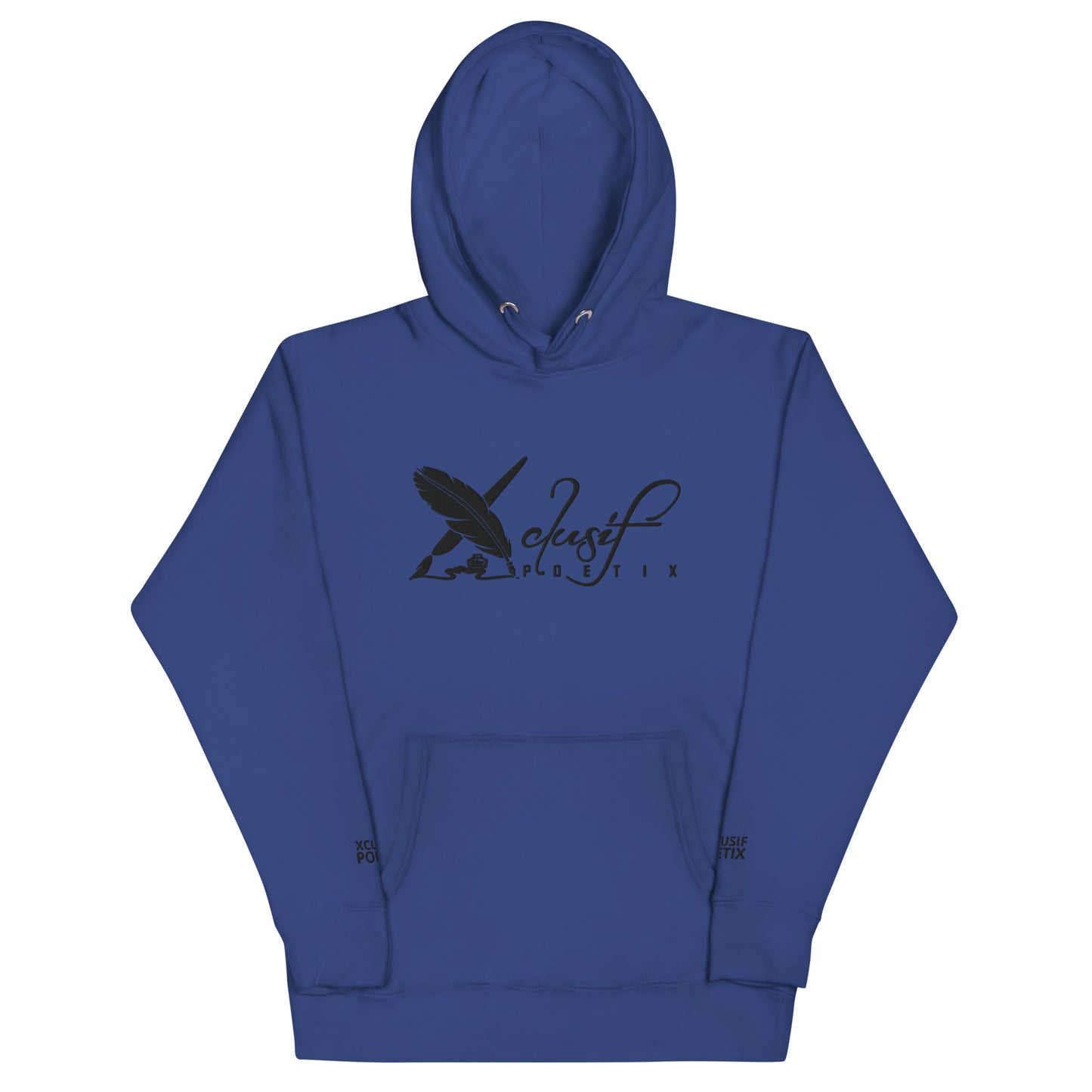 XCLUSIF POETIX BIG BLACK EMBROIDERY LOGO Unisex Hoodie