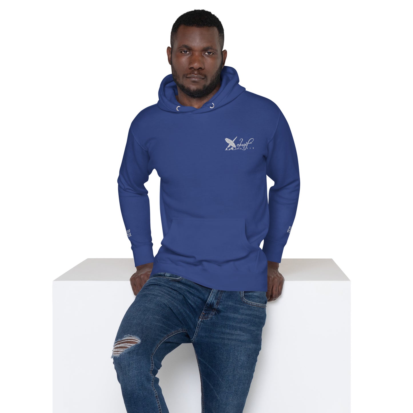 XCLUSIF POETIX WHITE EMBROIDERY LOGO Unisex Hoodie