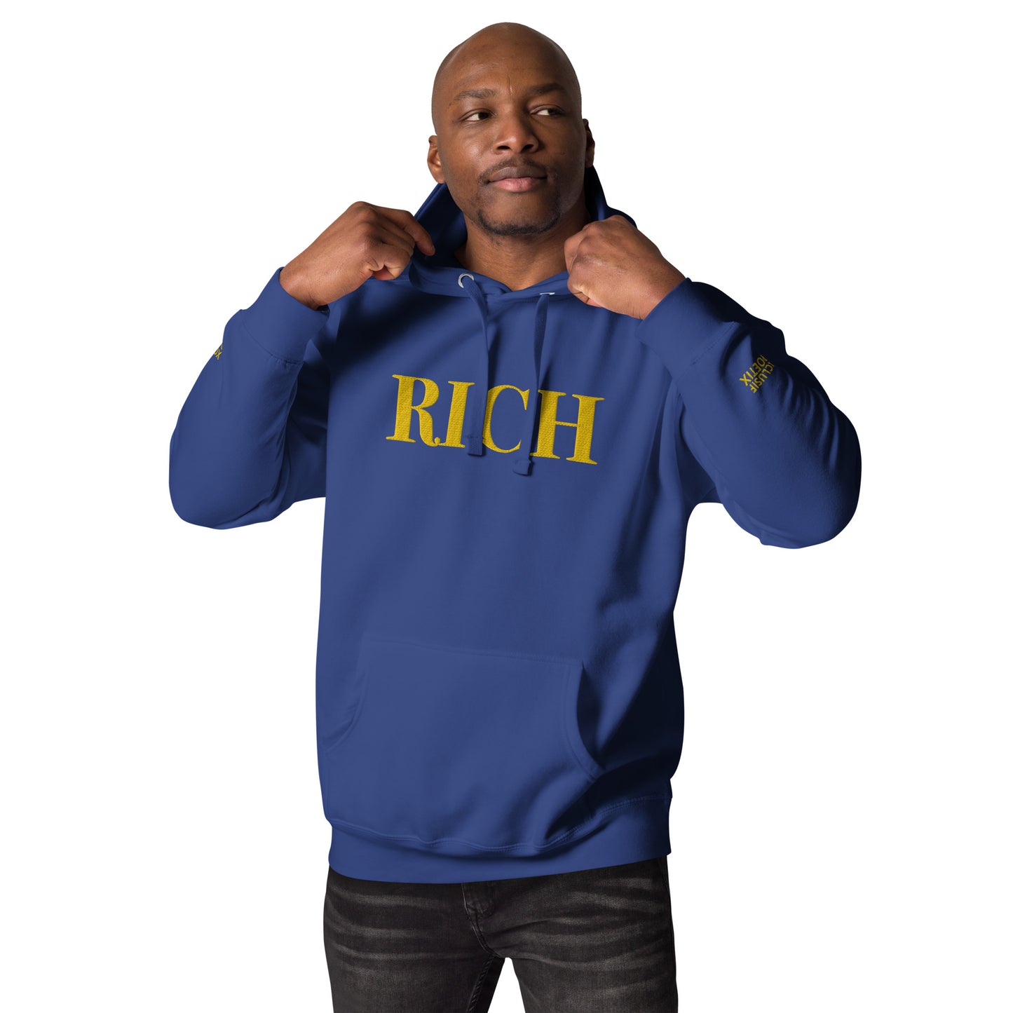 RICH BY XCLUSIF POETIX Embroidery Unisex Hoodie