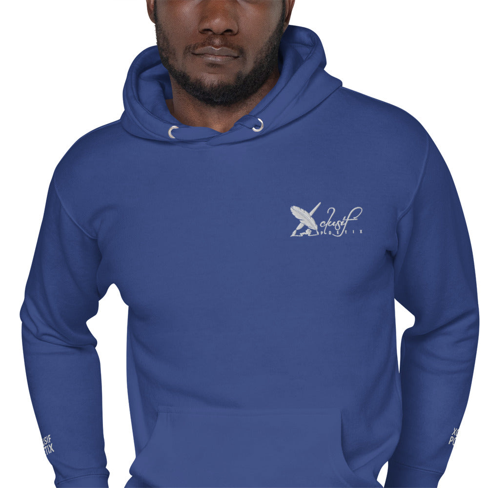 XCLUSIF POETIX WHITE EMBROIDERY LOGO Unisex Hoodie