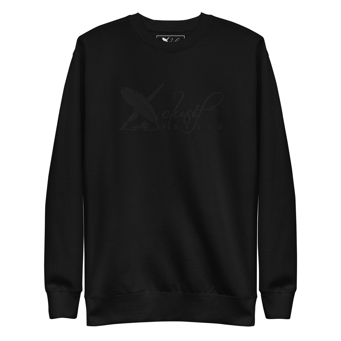 XCLUSIF POETIX BLACK LOGO Embroidery Unisex Premium Sweatshirt