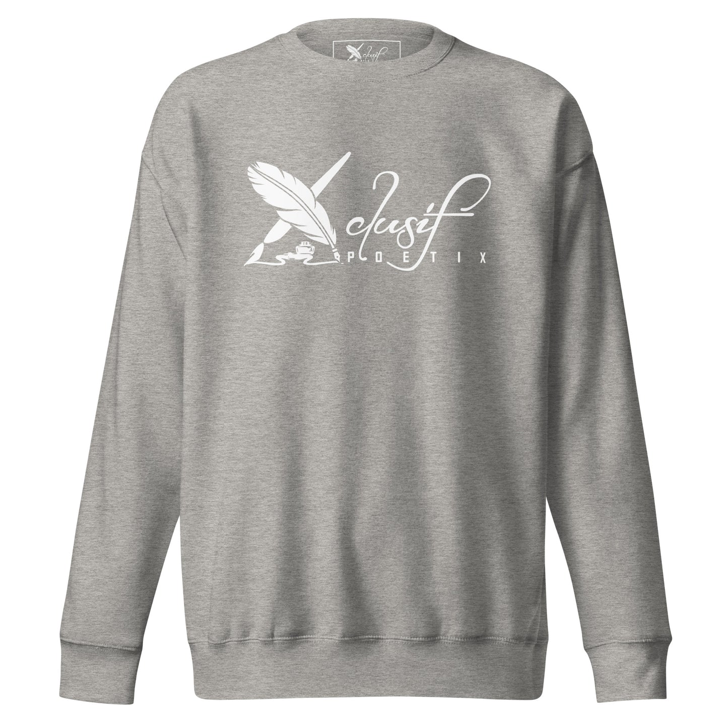 XCLUSIF POETIX WHITE LOGO Unisex Premium Sweatshirt